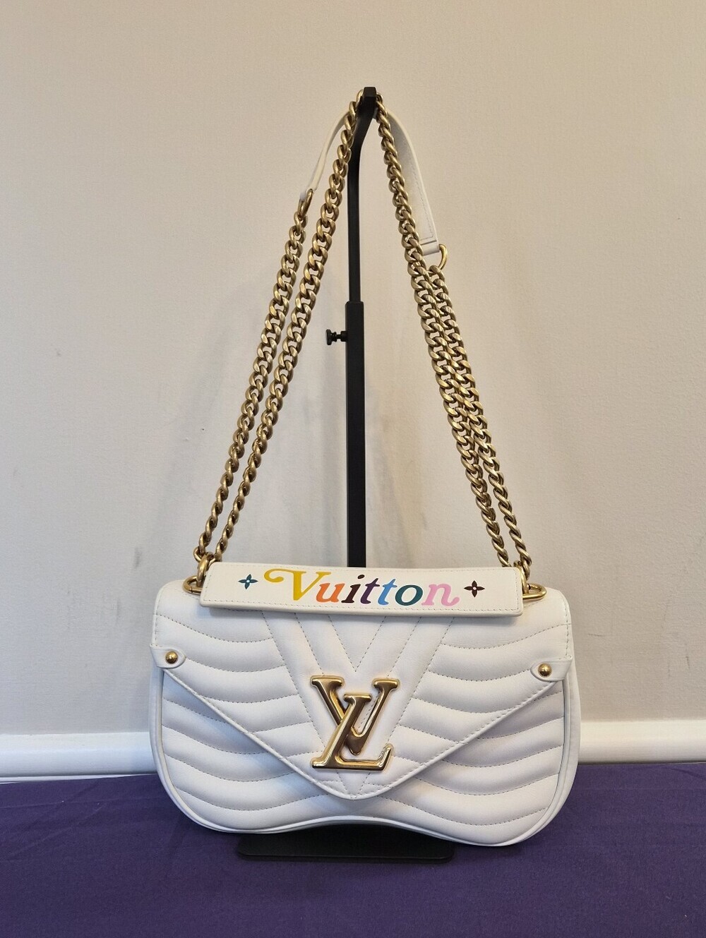 ✨ Louis Vuitton New Wave Chain Bag MM – White Rainbow Logo ✨ - Picture 1 of 15